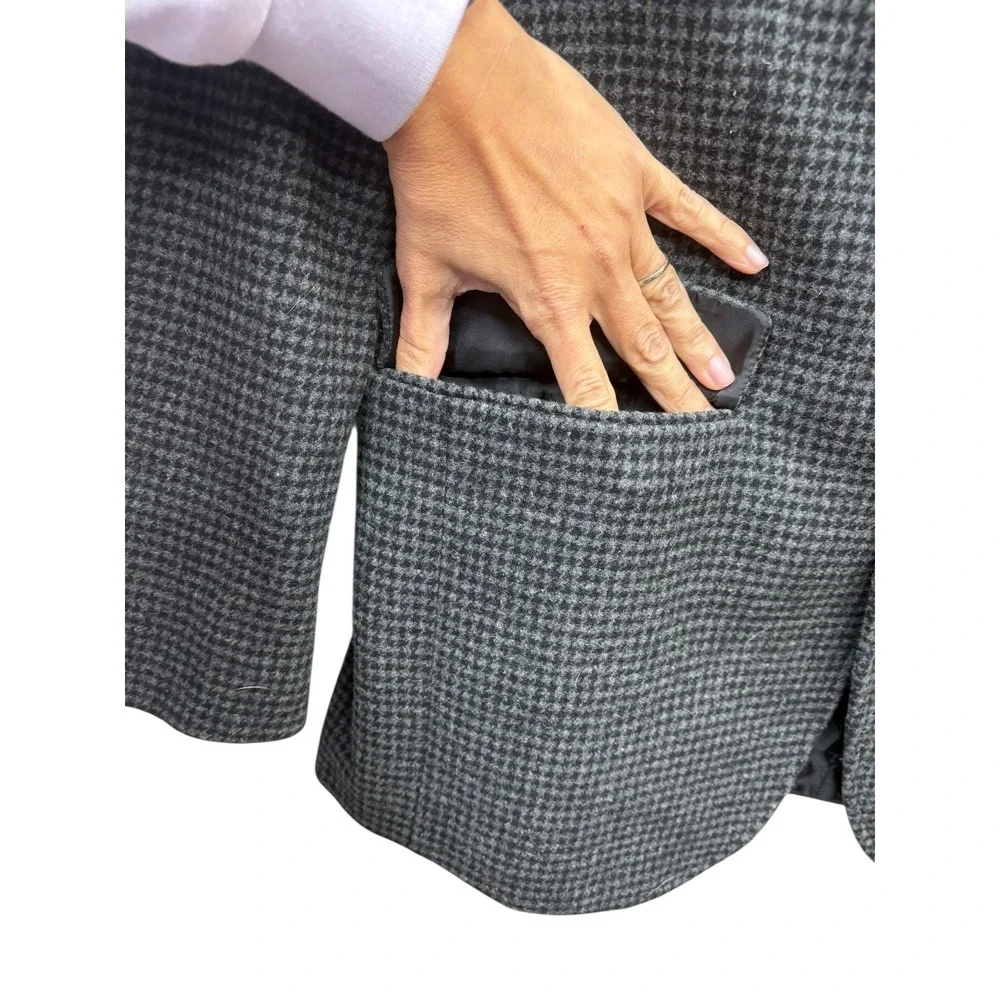 Marc Anthony Houndstooth Wool‎ Blend Blazer Sport Coat Elbow Patches 38R